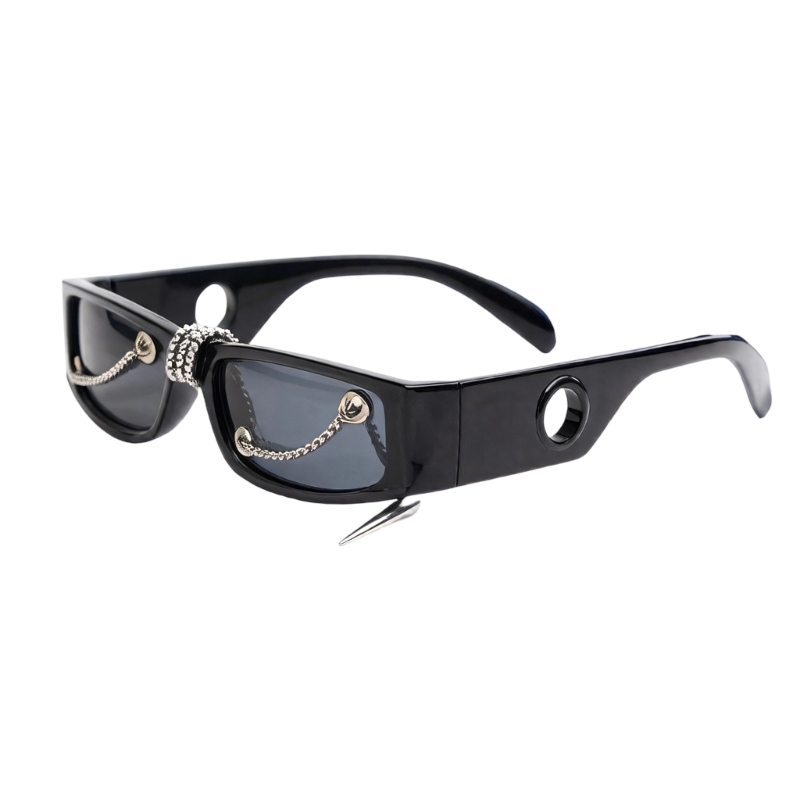Street Fashion Reference - Modne kwadratowe okulary przeciwsłoneczne unisex z