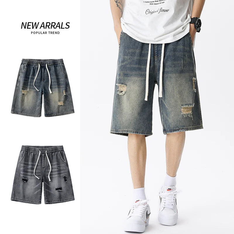 Street Fashion Jeans - Letnie cienkie spodenki jeansowe męskie retro