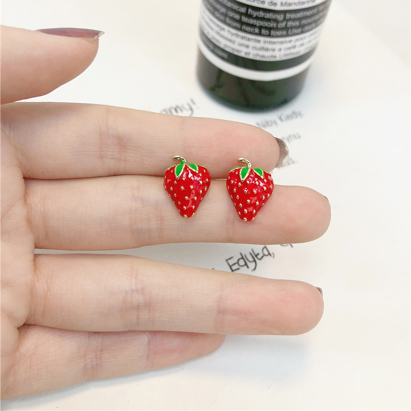Street Fashion Earrings - Akrylowe kolczyki z truskawkami Moda Nowa