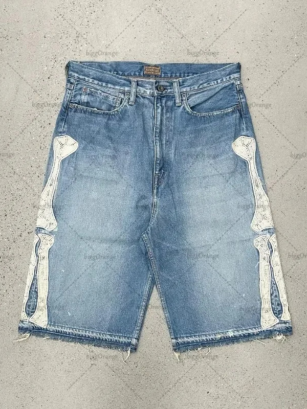 Street Fashion Jeans - Szorty jeansowe Deeptown Y2k Vintage Harajuku