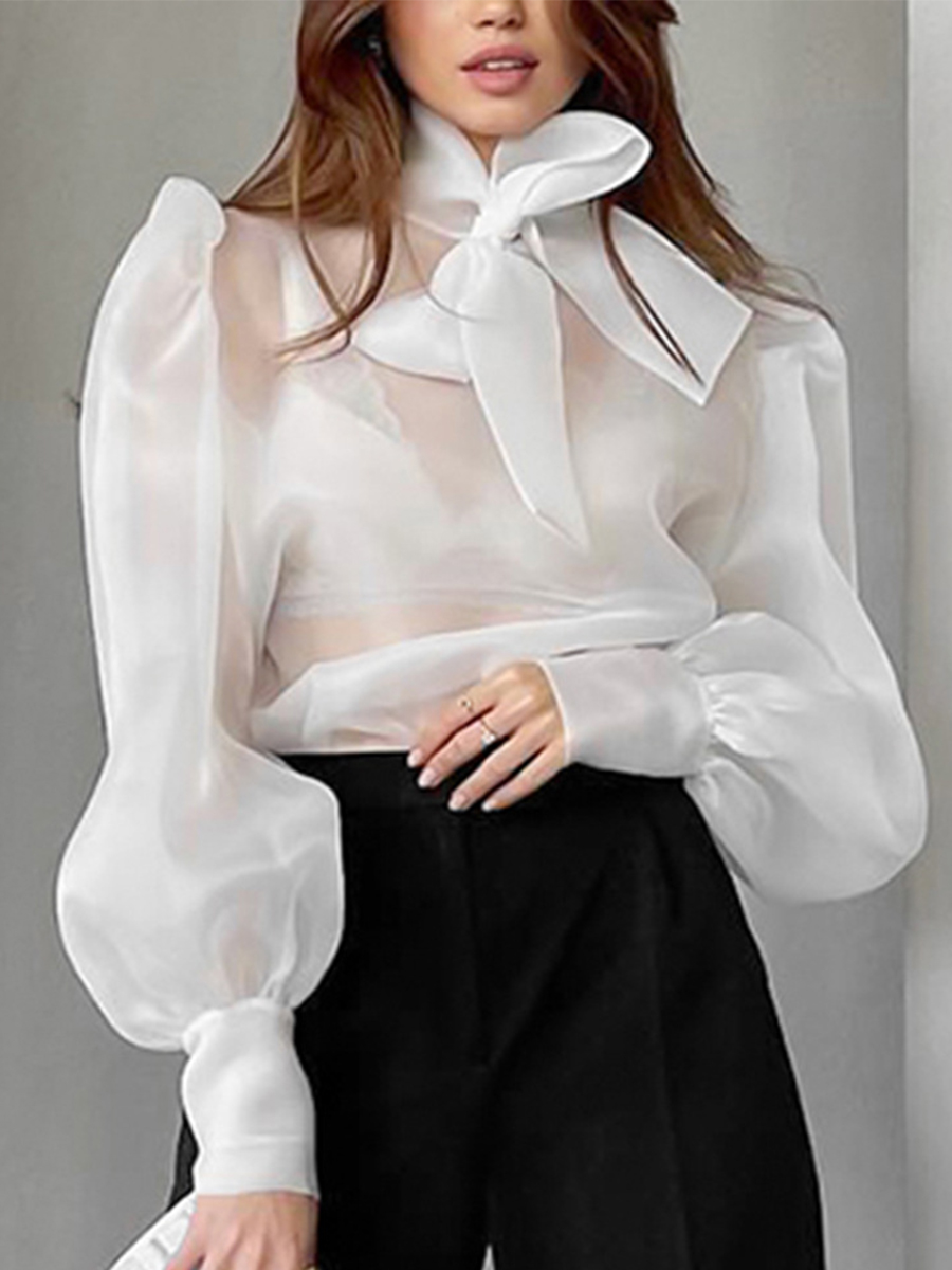 Mesh Top Layering - Nowa Elegancka Przezroczysta Bluzka z Siateczki
