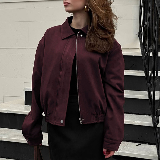 Street Fashion Fall 2025 - Kurtka damska zamszowa jesień-zima 2025, kolor