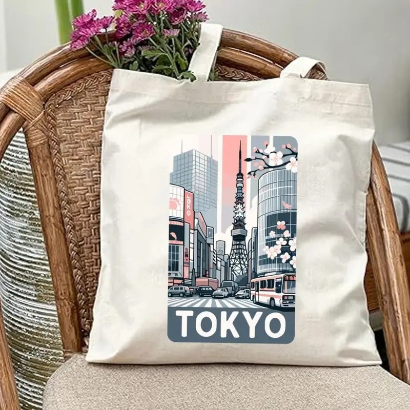 Tote Bag Canvas Print - Estetyczna torba płócienna z motywem tokijskiej
