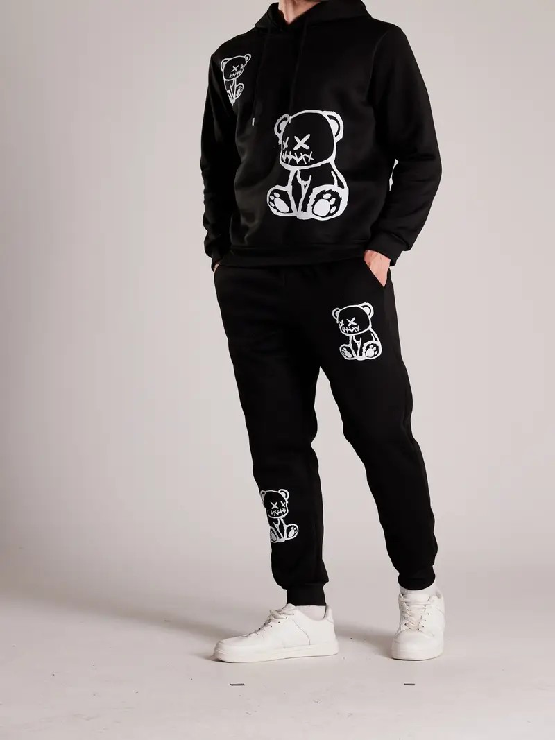 Street Fashion For 2026 - Zestaw męski: bluza z kapturem z