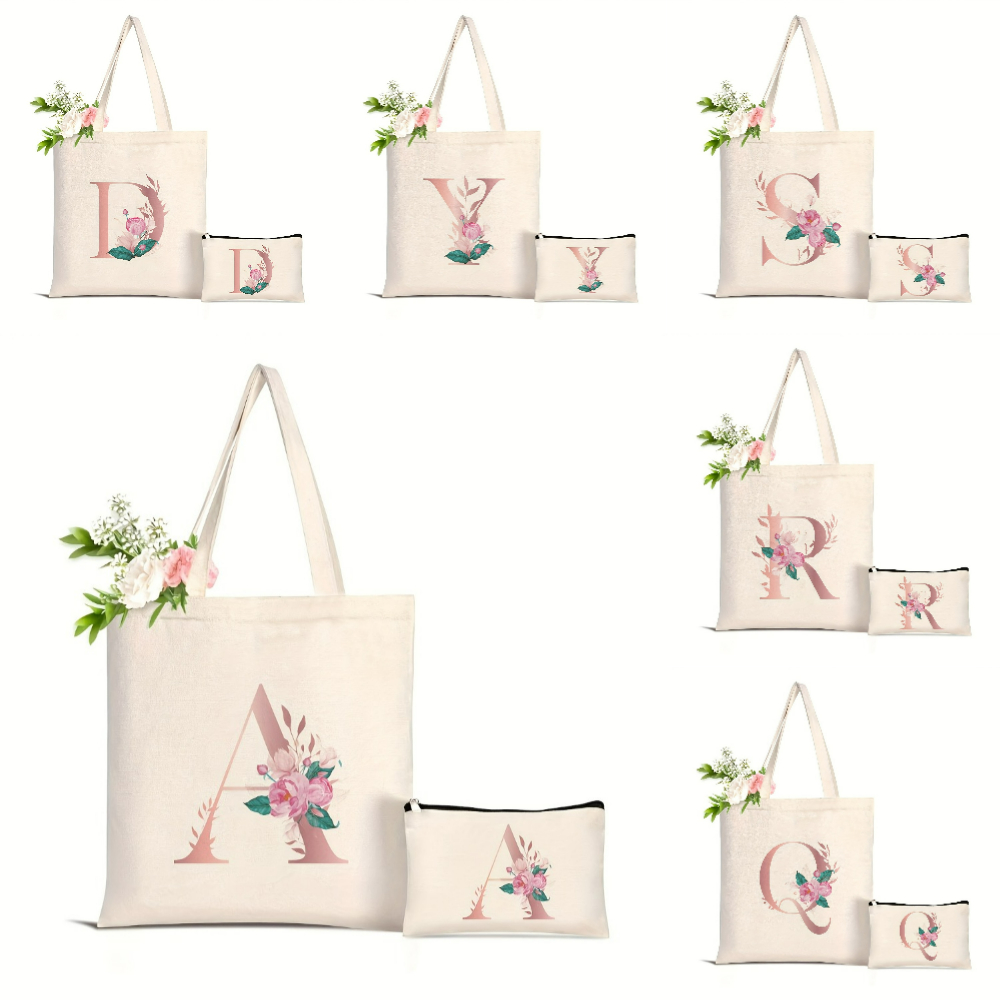 Tote Bag Canvas Print - Torba na zakupy z nadrukiem kwiatowego