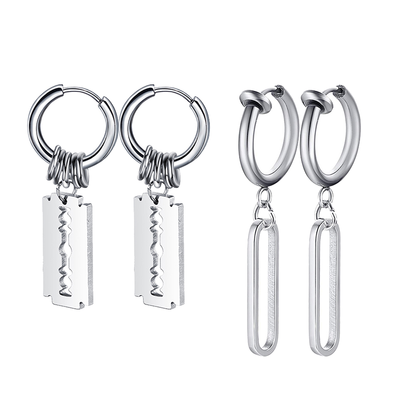 Street Fashion Earrings - Moda kolczyki z ostrzem ze stali