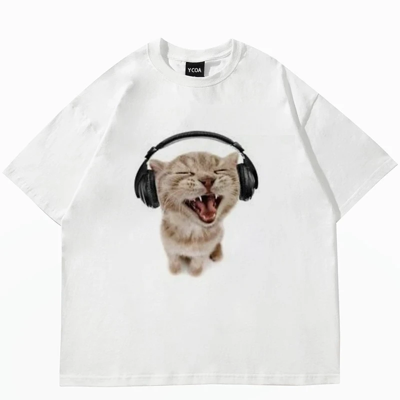 Fashion Street Cat - Damska koszulka z krótkim rękawem z