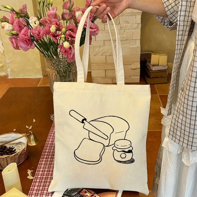 Tote Bag Canvas Print - Torba płócienna z nadrukiem szkiców chleba