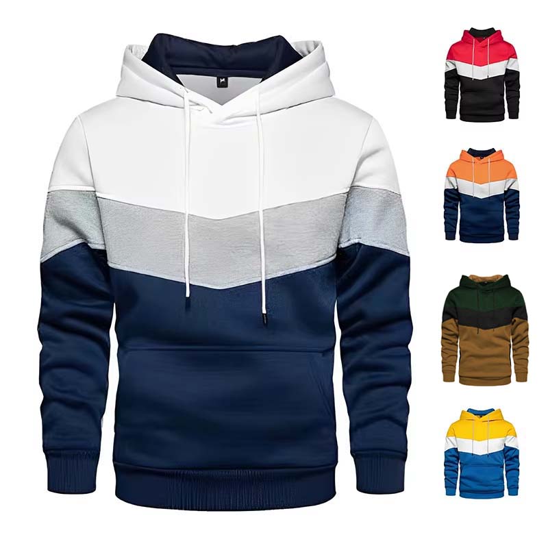 Street Fashion Fall 2025 - Męska bluza z kapturem patchworkowa na