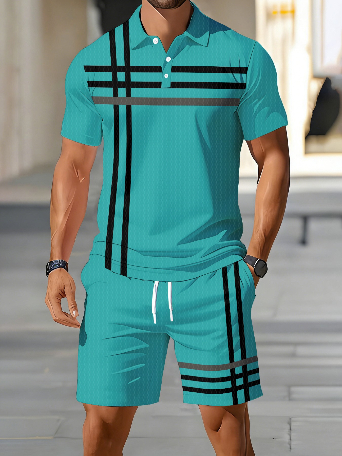 Street Fashion American - Letni zestaw męskich koszulek polo na