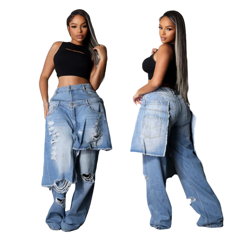 Street Fashion Fall 2025 - Damskie spodnie jeansowe w stylu streetwear,