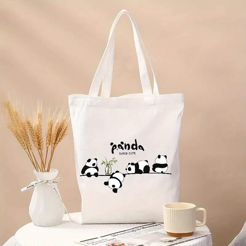 Tote Bag Canvas Print - Urocza torba płócienna z nadrukiem pandy,