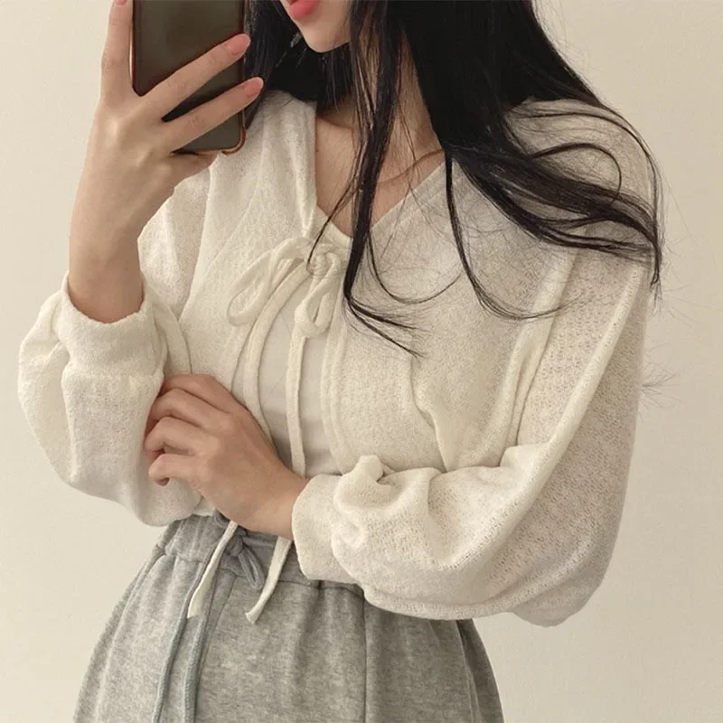Letni damski kardigan z dziani – Korean Street Fashion Female recenzja i cena