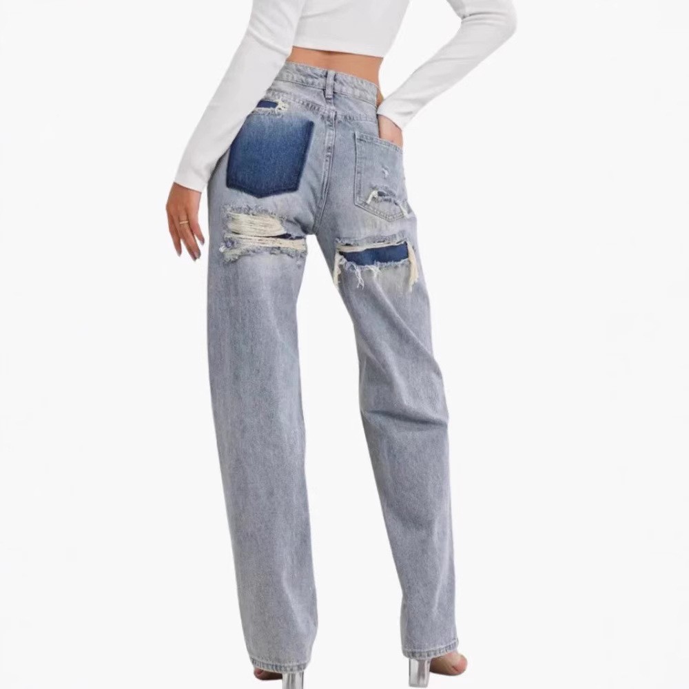 Damskie jeansy z wysokim stane – Distressed Jean Rip recenzja i cena