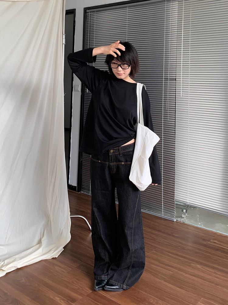 Koreańskie modne dżinsy z szer – Korean Street Fashion Female recenzja i cena