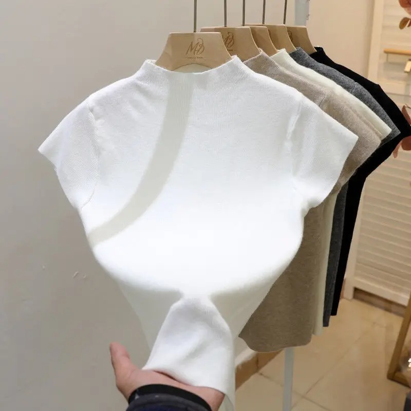 Modny, prosty sweter z półgolf – Korean Street Fashion Female recenzja i cena