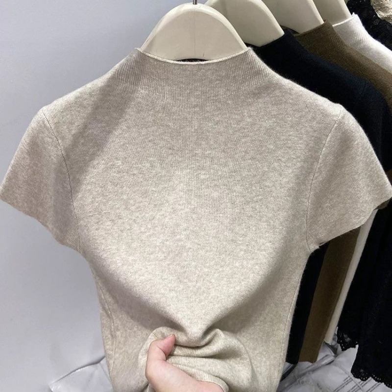 Modny, prosty sweter z półgolf – Korean Street Fashion Female recenzja i cena
