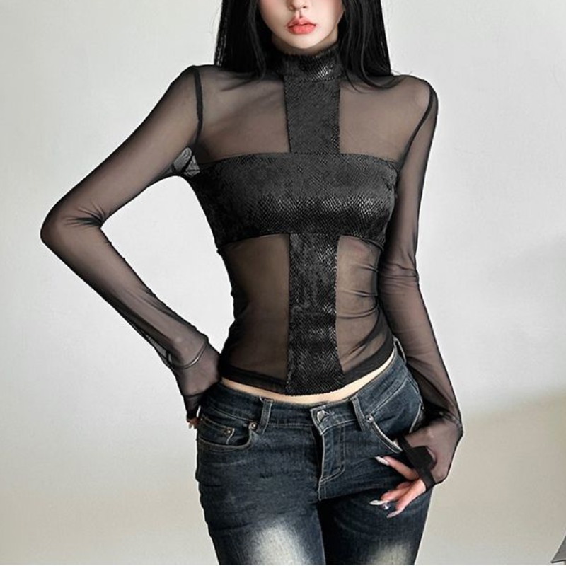 Damski body z długim rękawem w – Mesh Top Layering recenzja i cena