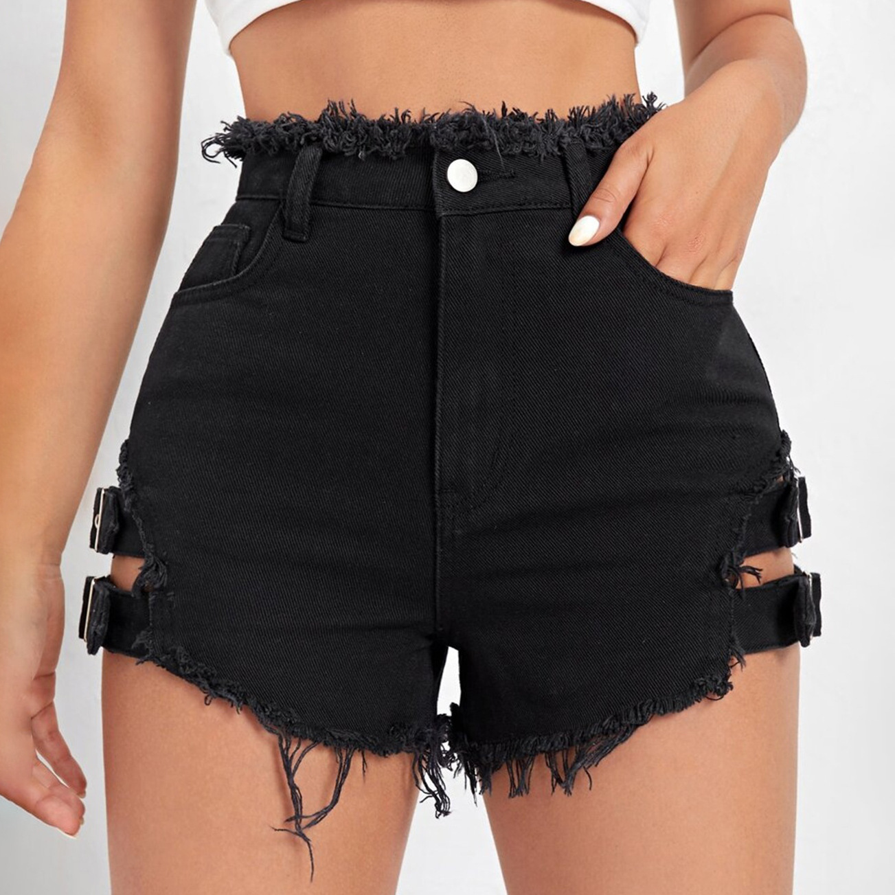 Damskie dżinsowe szorty z wyso – Street Fashion Jeans recenzja i cena