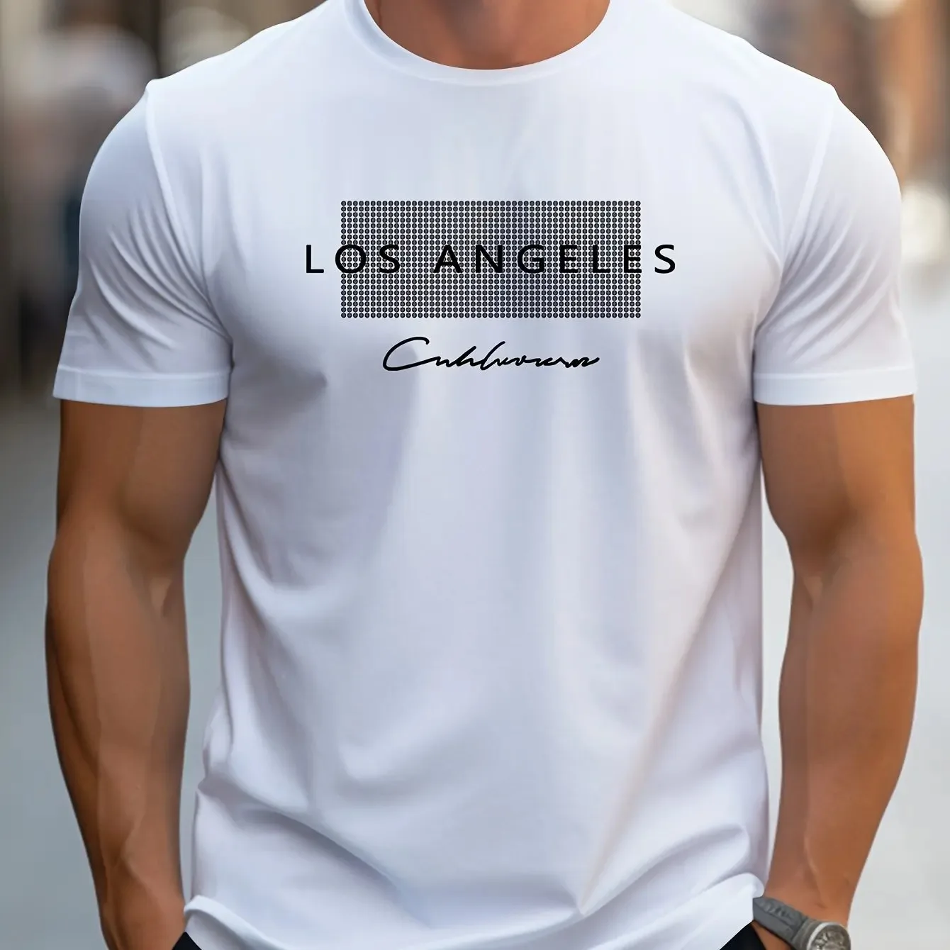 Letnia męska luźna koszulka z  – Street Fashion Los Angeles recenzja i cena