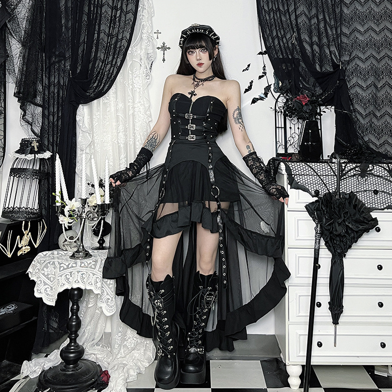 Gotycka wyszczuplająca spódnic – Street Fashion Goth recenzja i cena