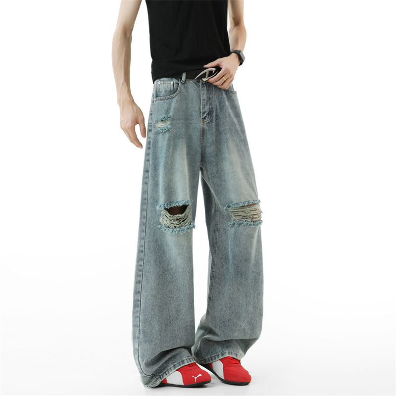 Męskie podarte jeansy 2025 jes – Street Fashion Fall 2025 recenzja i cena