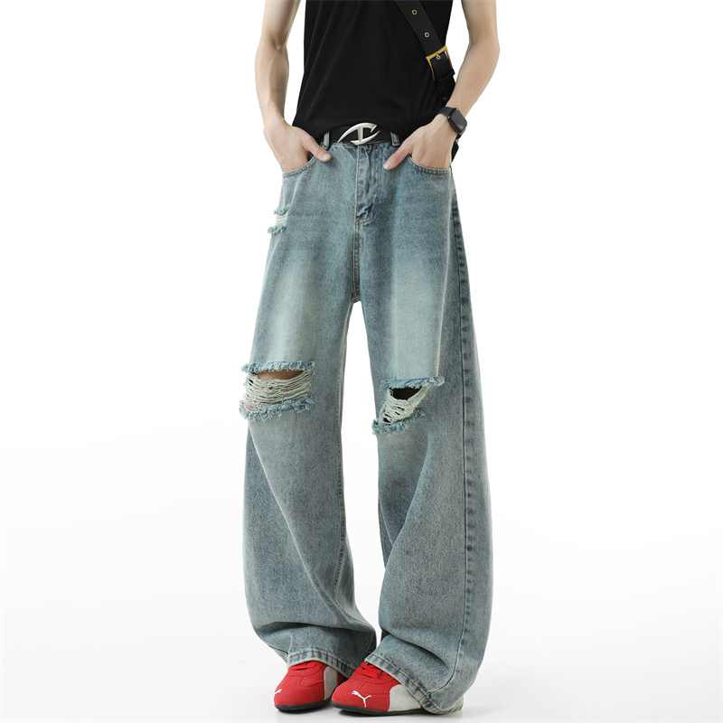 Męskie podarte jeansy 2025 jes – Street Fashion Fall 2025 recenzja i cena