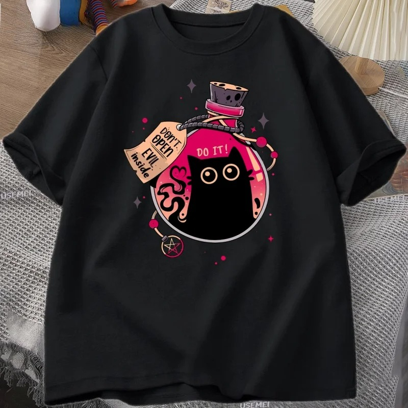 Koszulka z zła czarną kotką w  – Fashion Street Cat recenzja i cena