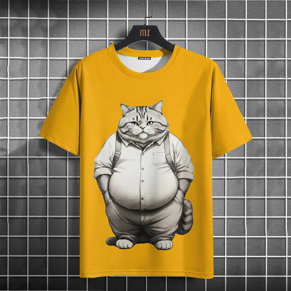 Letnia męska koszulka z zabawn – Fashion Street Cat recenzja i cena