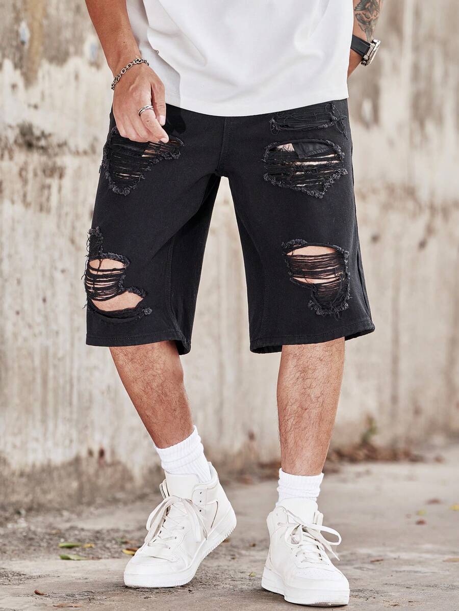 Męskie szorty jeansowe Manfini – Distressed Jean Rip recenzja i cena