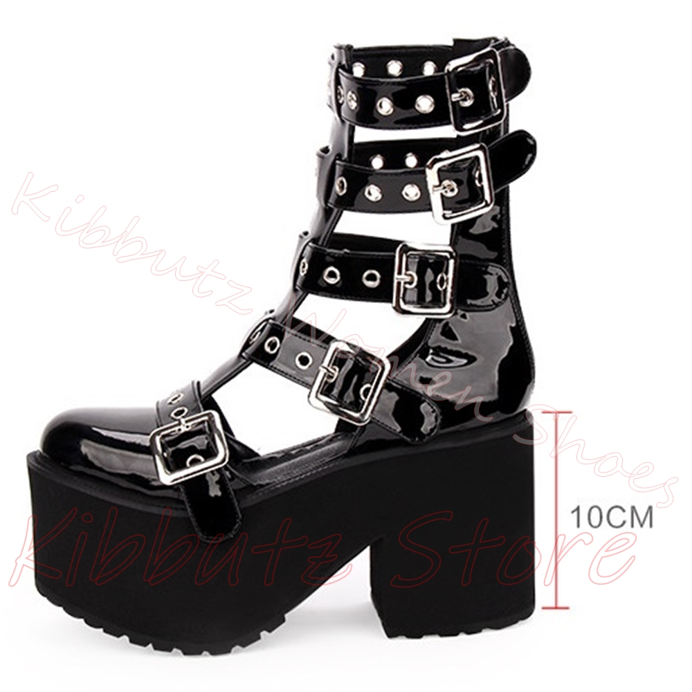 Sandały z wieloma klamrami, wy – Street Fashion Goth recenzja i cena