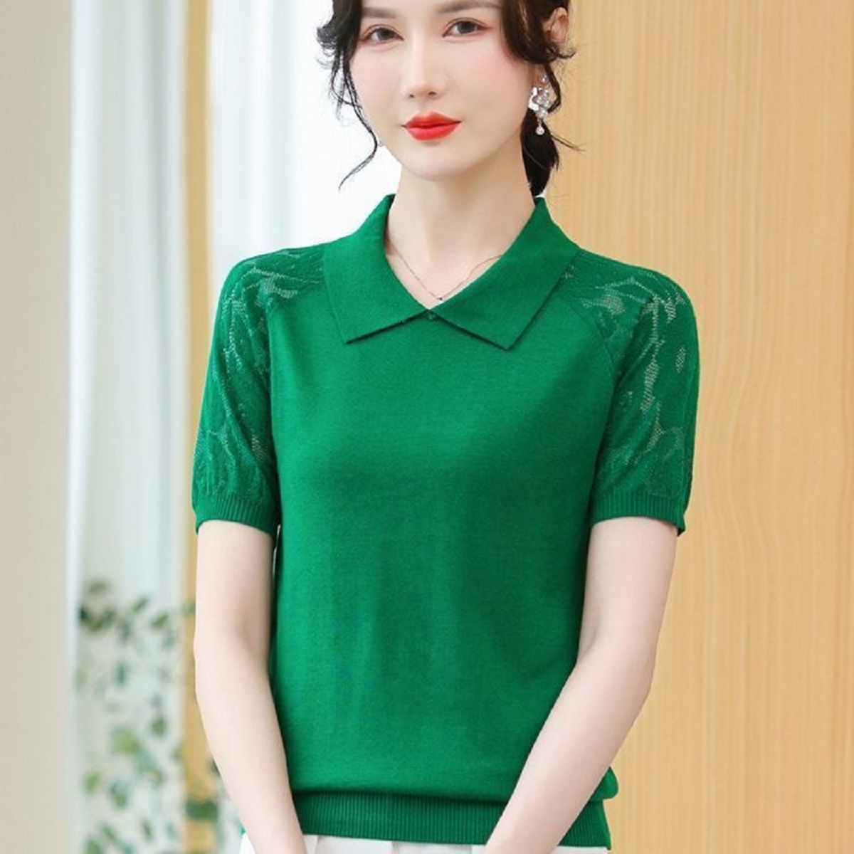 Damski letni sweter polo z kor – Korean Street Fashion Female recenzja i cena
