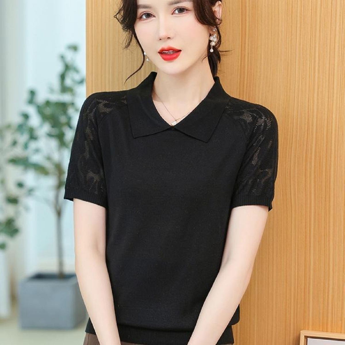 Damski letni sweter polo z kor – Korean Street Fashion Female recenzja i cena