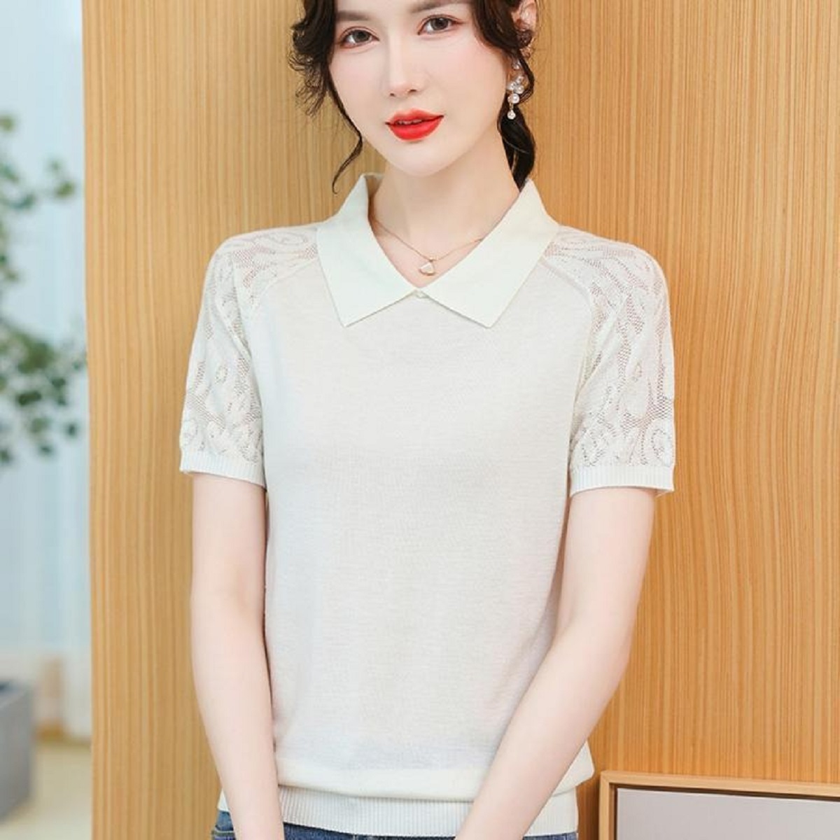 Damski letni sweter polo z kor – Korean Street Fashion Female recenzja i cena