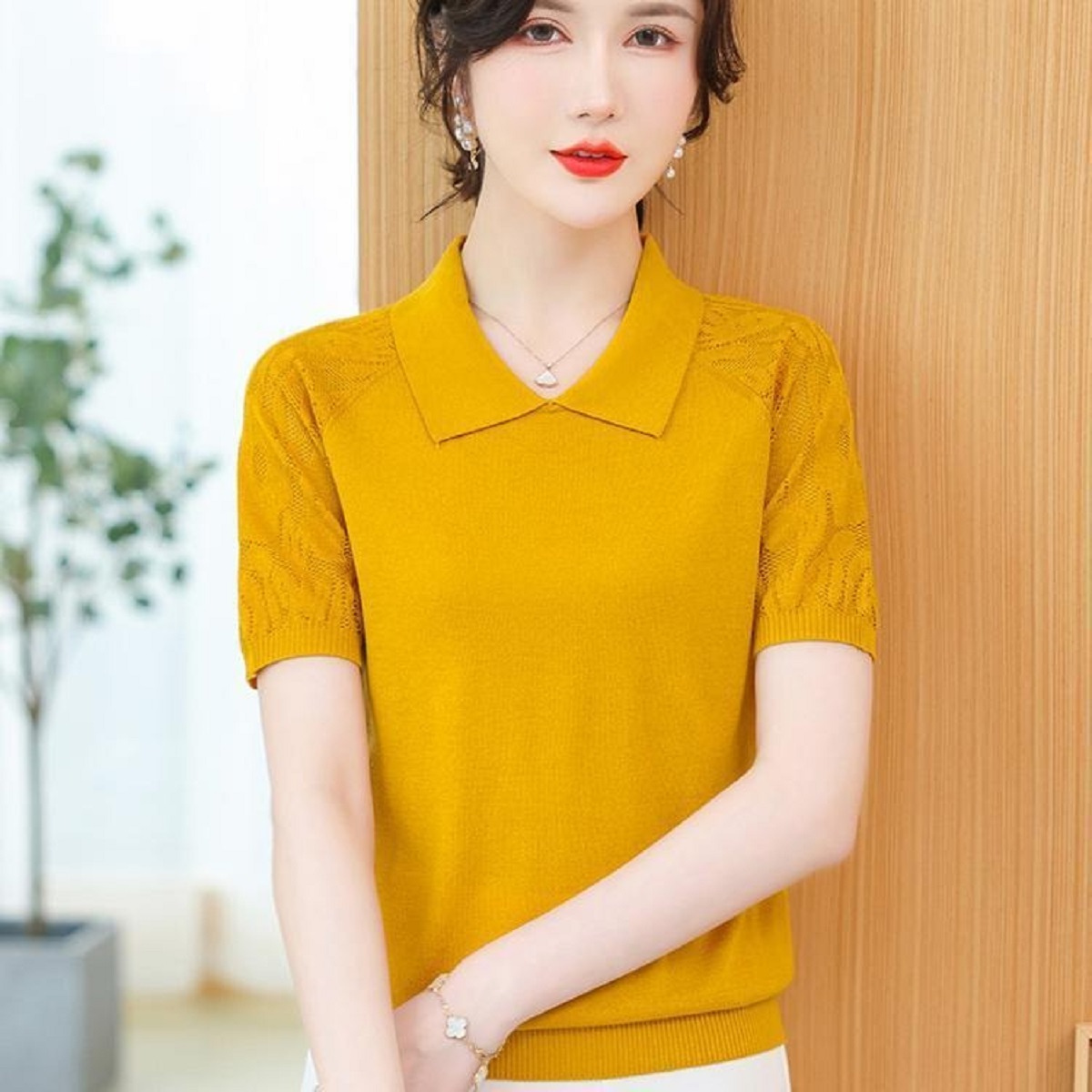 Damski letni sweter polo z kor – Korean Street Fashion Female recenzja i cena