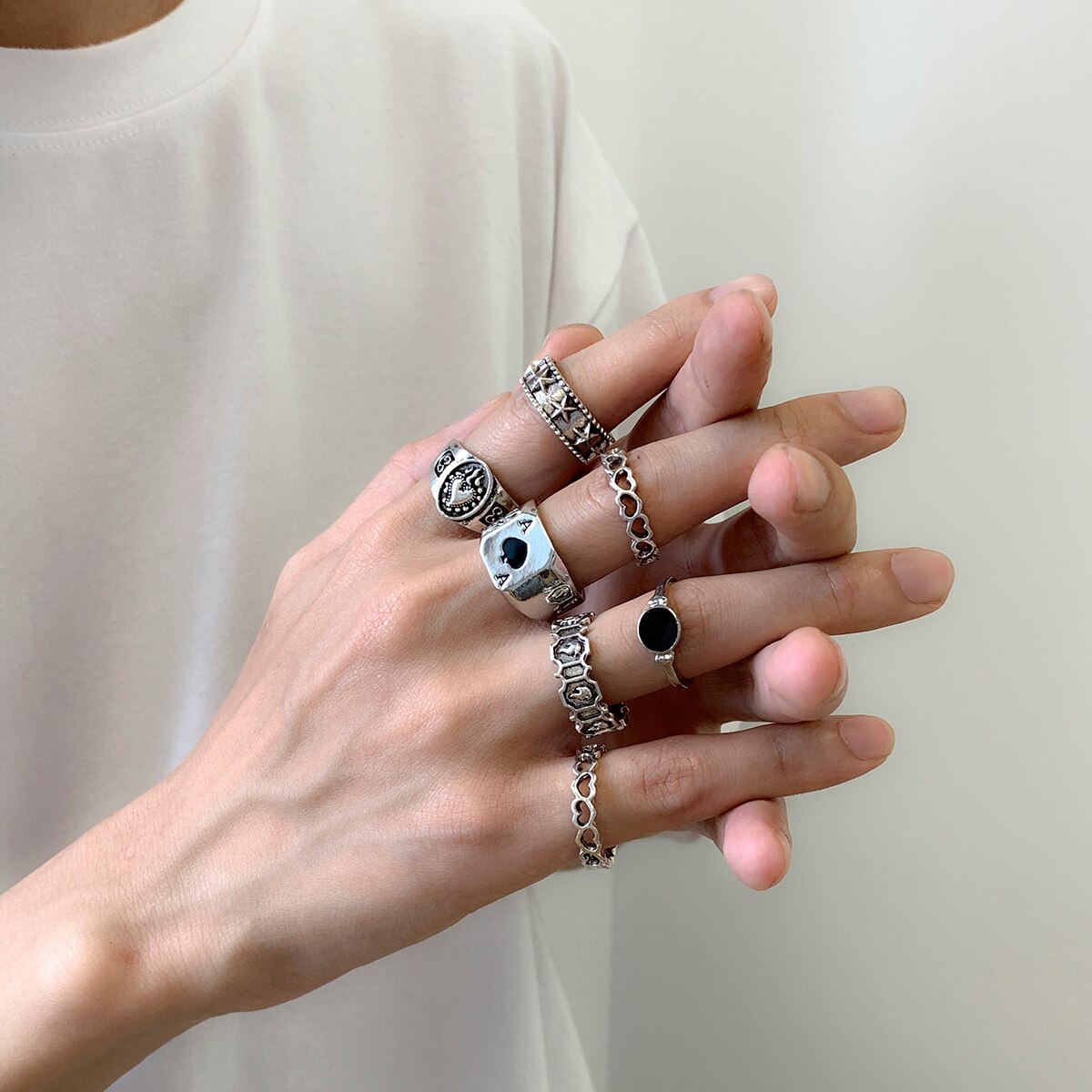 7 sztuk/zestaw gotycka rzeźbio – Street Fashion Goth recenzja i cena