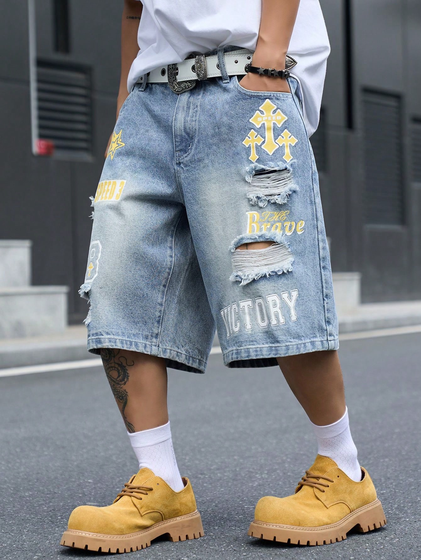 Męskie luźne dżinsowe szorty b – Distressed Jean Rip recenzja i cena